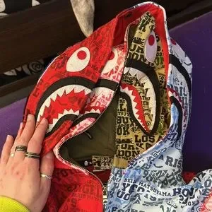 トップス BAPE XXV cities camo shark Hoodie Size S BAPE XXV CITIES CAMO green shark full zip hoodie ape 25th A